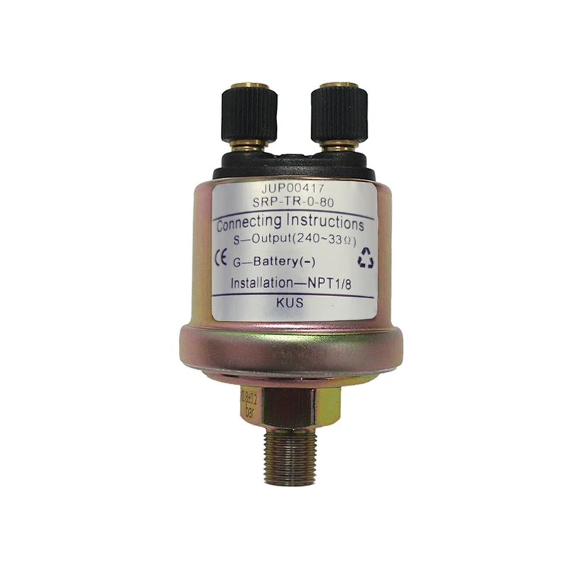 

KUS Waterproof Mechanical Oil Pressure Sensor NPT1/8-27(0-80PSI) 240-33ohm For Oil Pressure Meter Gauge