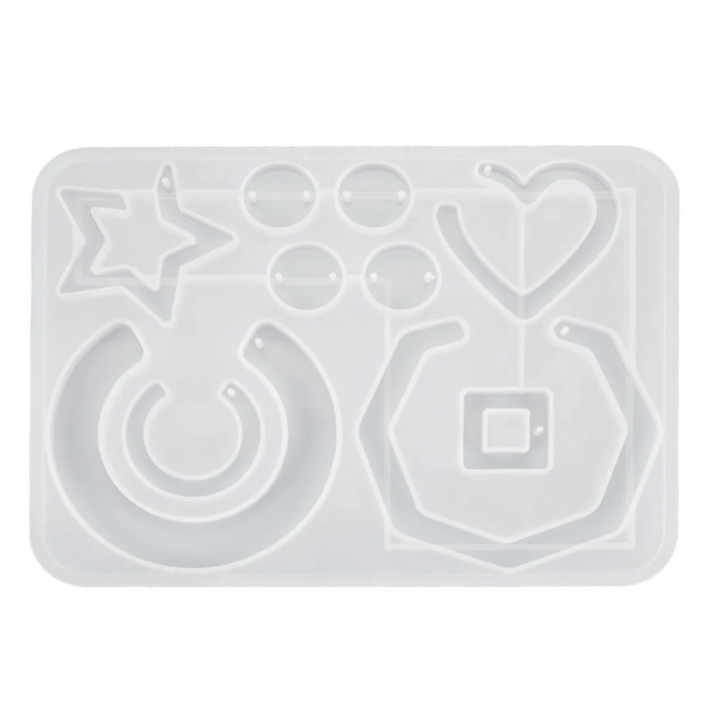 

Crystal Epoxy Resin Silicone Mold for DIY Earrings Pendant Jewelry Making White Color Easy Clean Storage Resistance