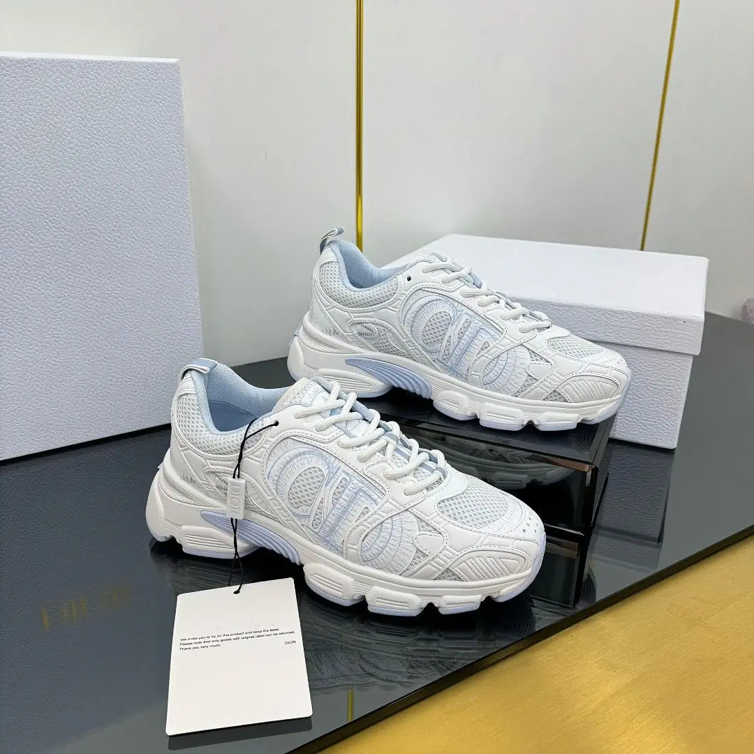 Men Women Fashion Thick Sole Trainers Hollow Mesh Breathable Printed Upper Street Footwear