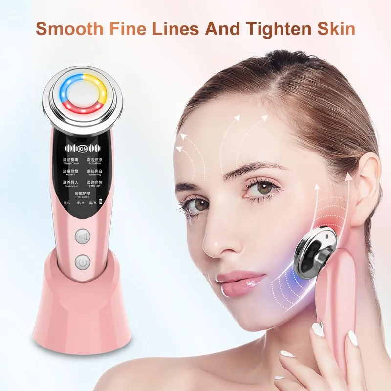 7in1RF&EMS Radio Mesotherapy Electroporation rf lifting Beauty LED Photon Face Skin Rejuvenation Remover Wrinkle Radio Frequency