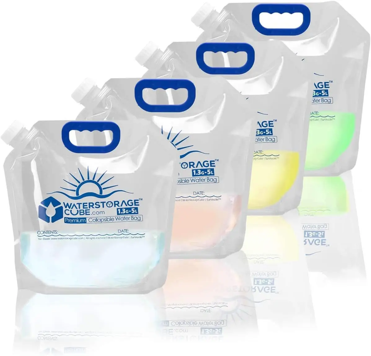 

Collapsible Water Container Bag, BPA-Free Food Grade Plastic Storage Jug for Camping Hiking Emergency, Foldable 1.3/2.6 Gallon