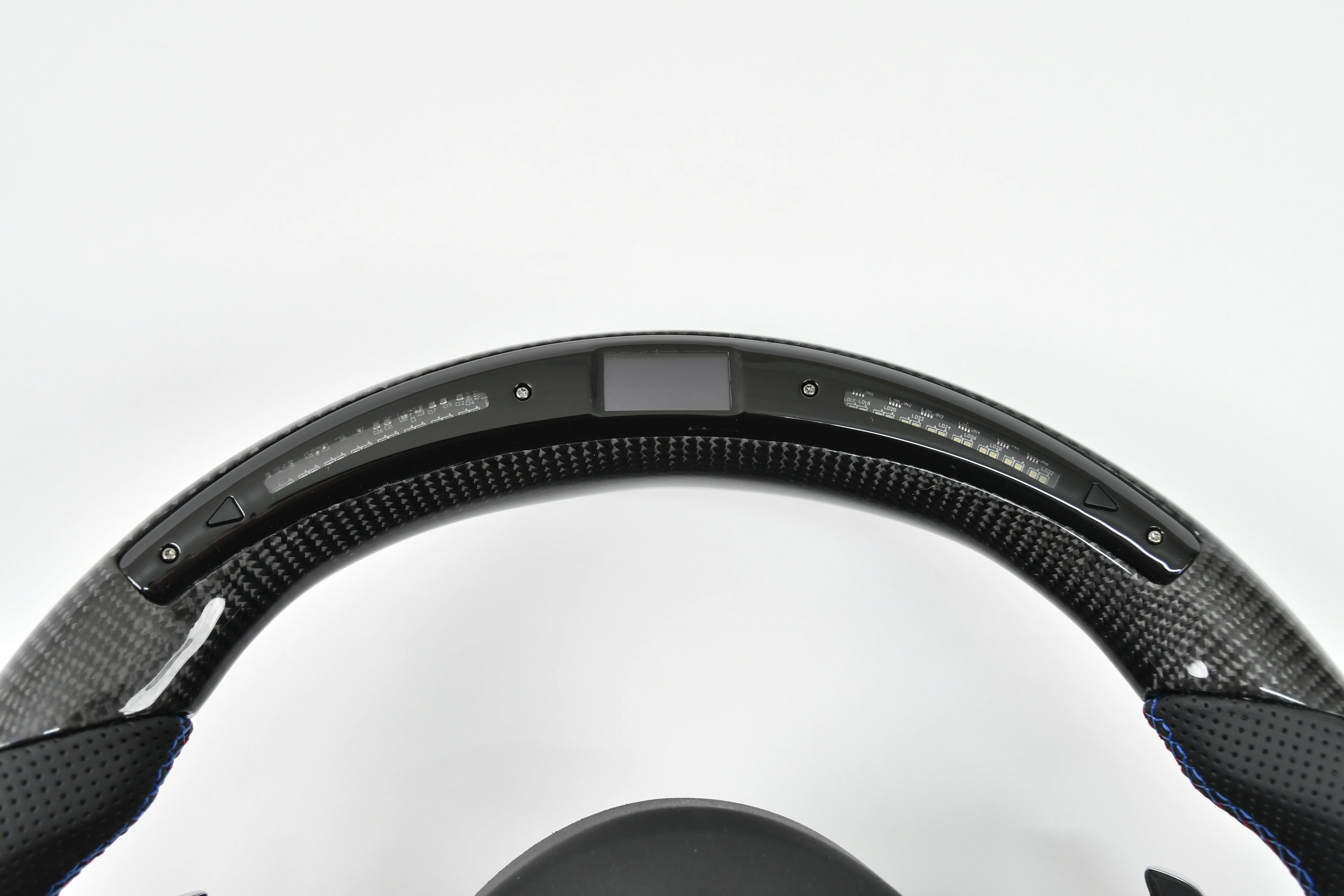 عجلة قيادة كاملة من ألياف الكربون YTcarbon LED RGB لـ F35 F30 F22 F36