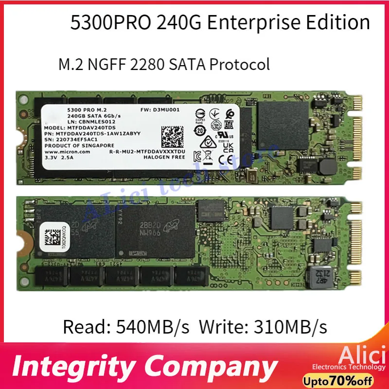 original for Micron 5300PRO MTFDDAV240TDS 240G 2280 M2 NGFF SSD Solid-state Drive
