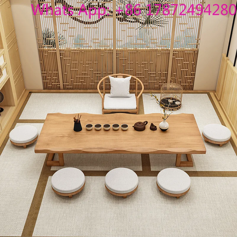 Solid Wood Low Seating Zen Tea Room Japanese Tatami Style for B&Bs & Sofa Sitting Areas