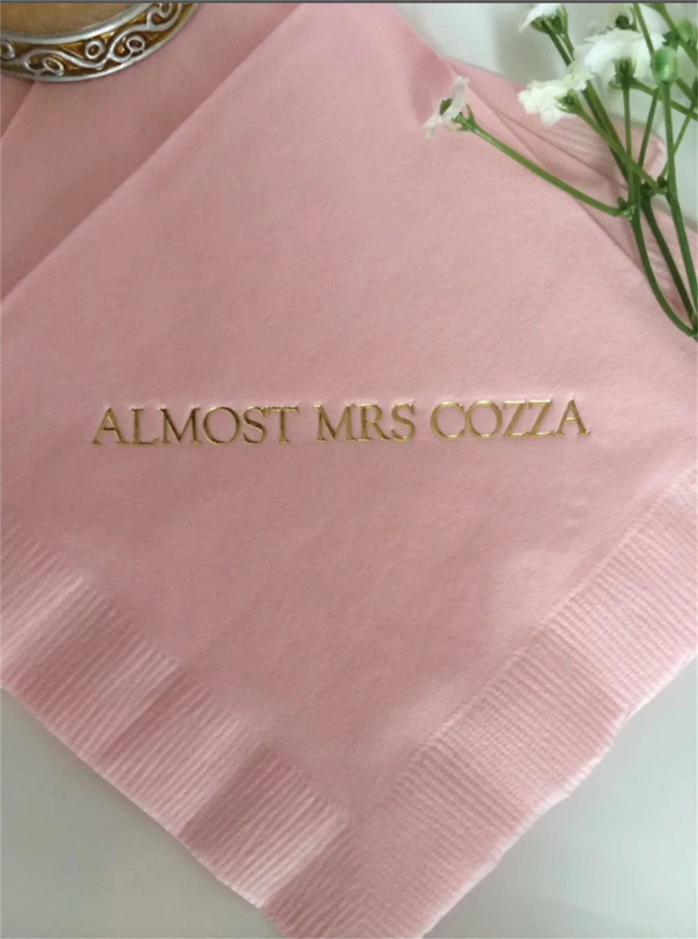 

50PCS Personalized Napkins Almost Mrs Mrs. Bridal Shower Wedding Cocktail Beverage Paper Party Monogram Custom Luncheon Avail!