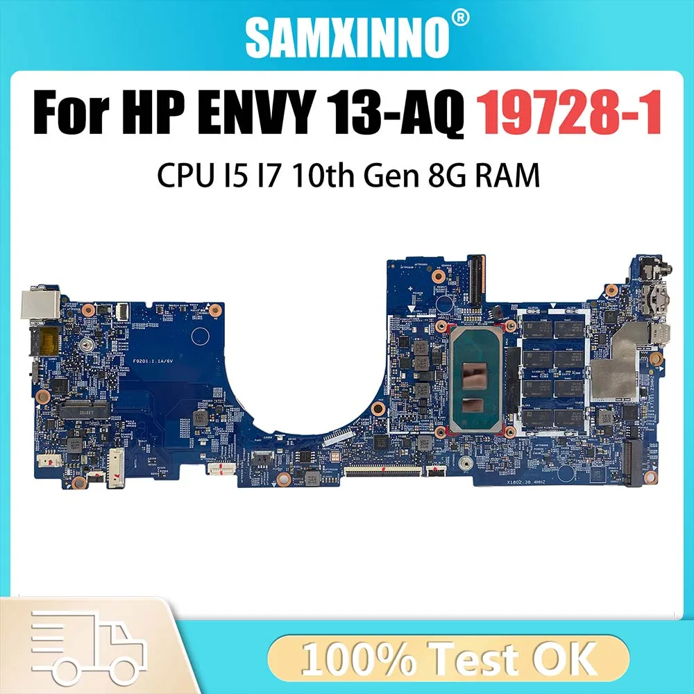 Computer Mainboard For HP ENVY 13-AQ L70927-001 L70927-601 Laptop Motherboard 19728-1 CPU I5 I7 10th 8G RAM DDR4 100% Test OK