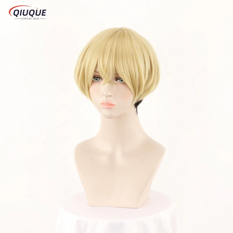 Peluca de Cosplay de Anime Chifuyu Matsuno para hombres y mujeres, corto pelo sintético resistente al calor, pelucas de fiesta de Carnaval + gorro de peluca