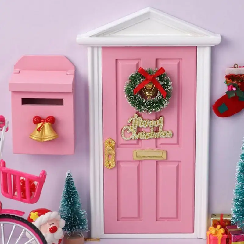 Elf Door Fairy Door Christmas Decorations Christmas Elf Door Accessories for Child Accessories Fairy Tale Girl Pretend Playset