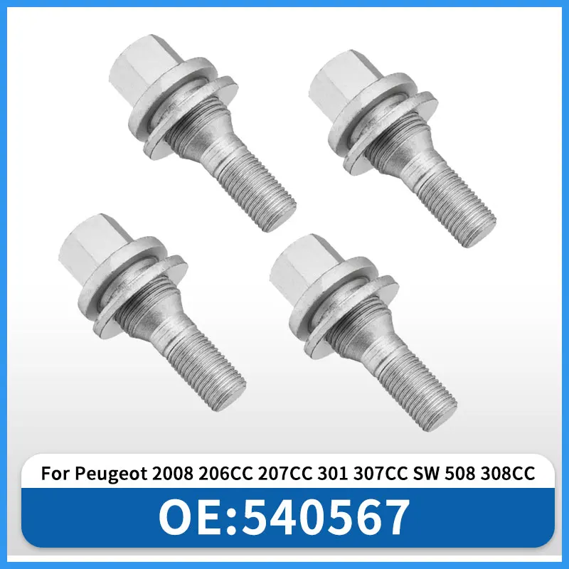 

For Peugeot 2008 206CC 207CC 301 307CC SW 508 308CC SW 407SW 607 rcz 408 3008 4008 5008 Wheel hub Tire Screw 540567