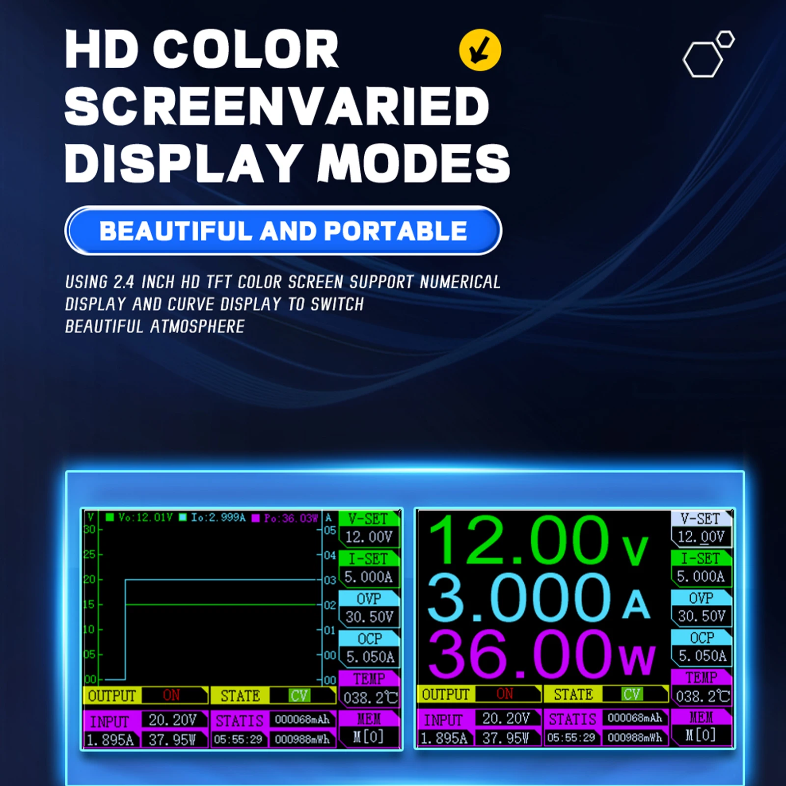 100 واط 30 فولت 5A مصدر الطاقة المحمولة الرقمية قابل للتعديل إمدادات الطاقة حماية متعددة درجة حرارة منخفضة موجة كفاءة عالية