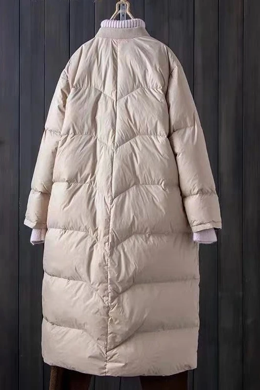 Zimowa nowa damska kurtka puchowa do dojazdów do pracy, ciepła kurtka puchowa z kołnierzem stójką w stylu baseballowym.