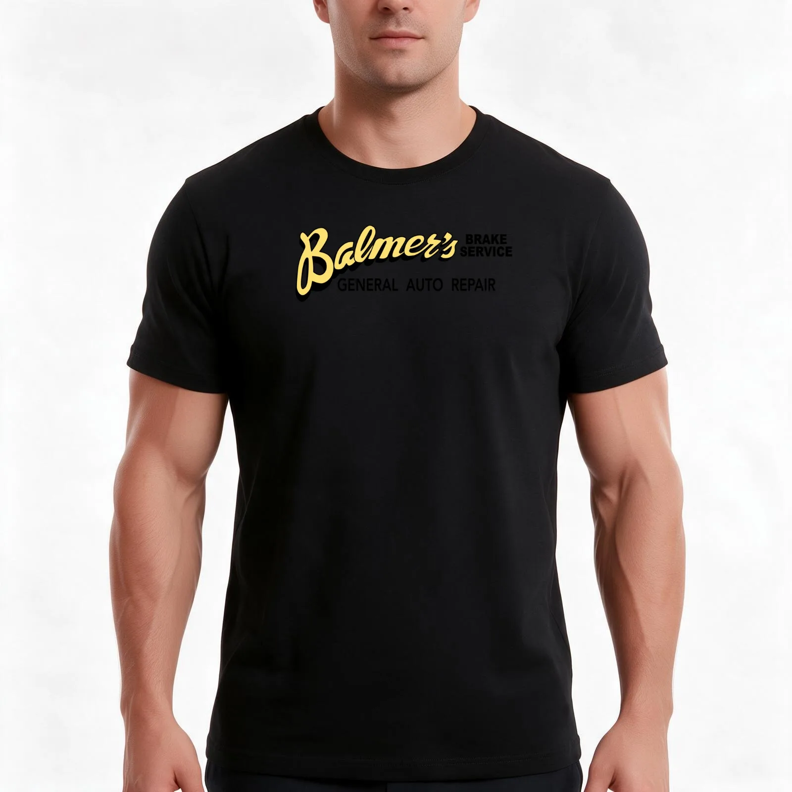 Balmer's Brake Service (Alt) T-Shirt, Summer Casual Cotton Tee, Oversized Streetwear Tops, Vintage Graphic Print, 100% Cotton