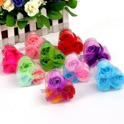 20 Box Heart Rose Flower Handmade Scented Bath Body Soap Wedding Gifts for Guests Bridesmaid Present Party Favors Souvenirs