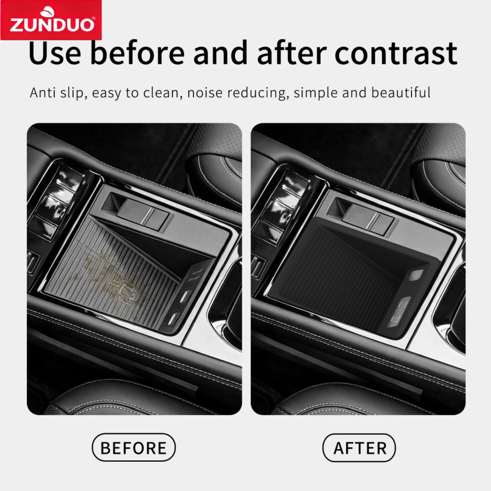 ZUNDUO Left Drive for Nissan Kicks 2025 2026 Car Wireless Charging  Pad Mobile Anti-Slip Protective Mat Center Accessories Black