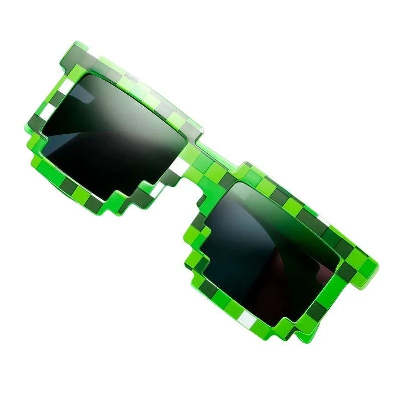 2025 Nuevas gafas de sol de moda, gran oferta, gafas de sol, gafas Creeper, novedad, gafas divertidas con mosaico, gafas de píxel para niños y niñas ﻿