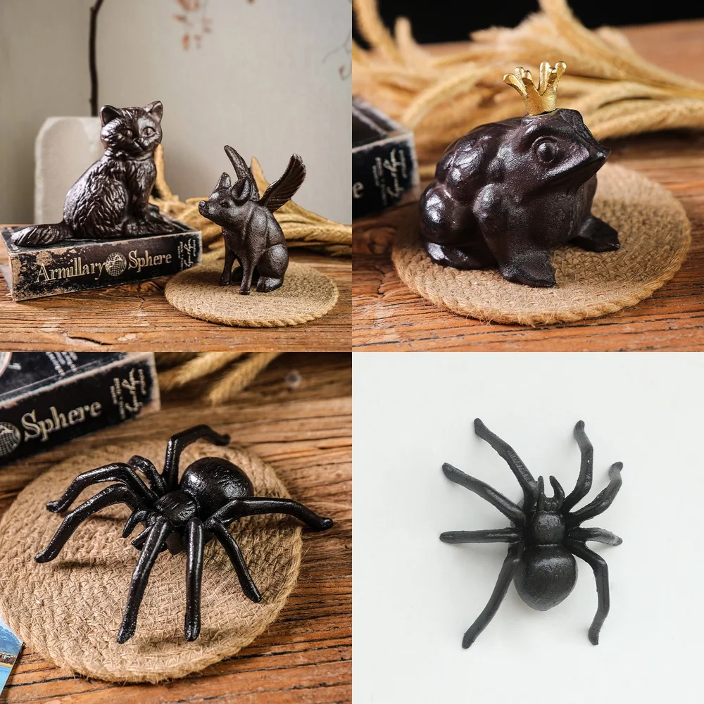 

Ретро деревенский креативный чугунный декоративный орнамент в форме животного для сада, дома, украшения рабочего стола, подарок