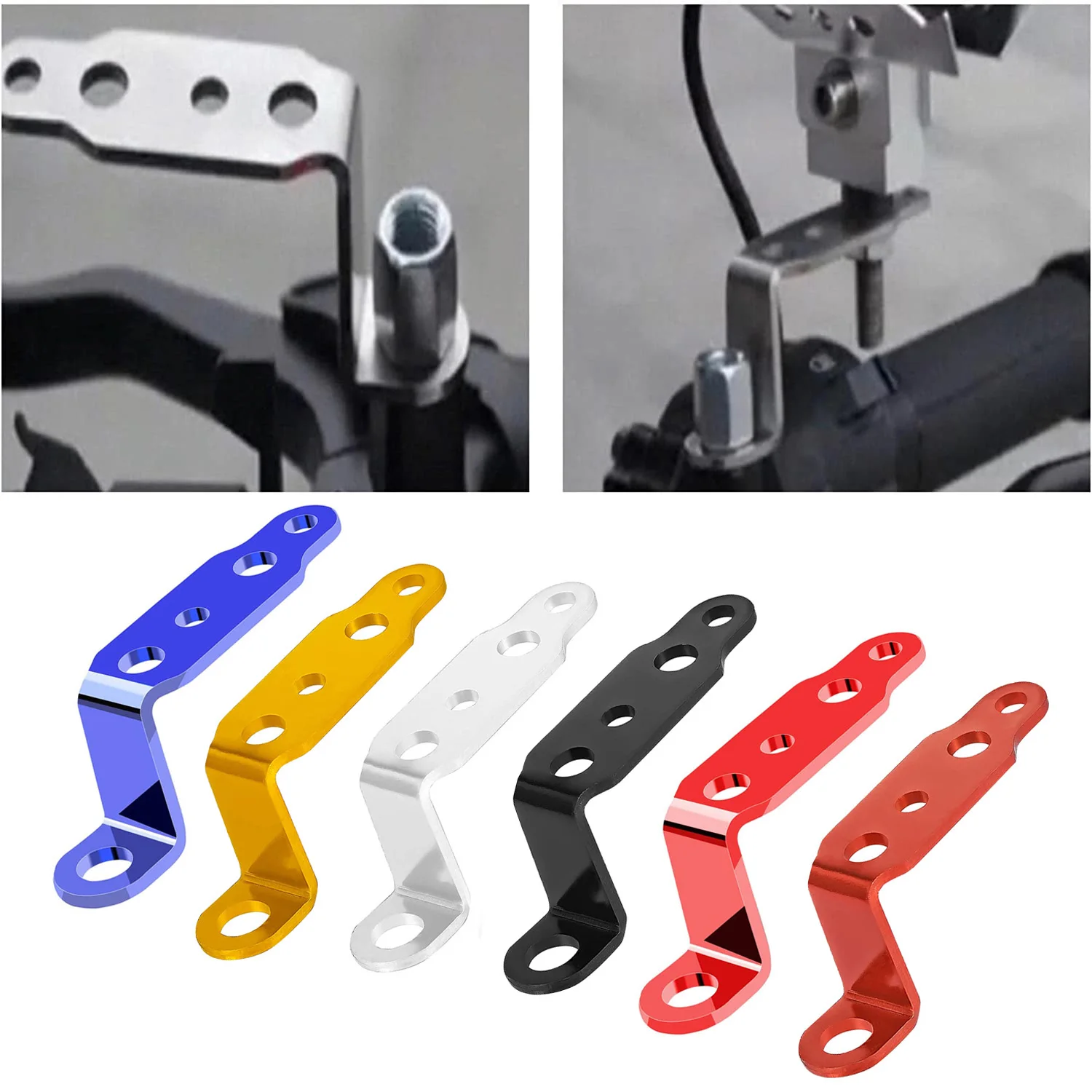 2pcs Motorcycle LED Headlight Bracket Rearview Mirror Lamp Spotlight Extension Holder Clamp Motorbike Scooter Accessories