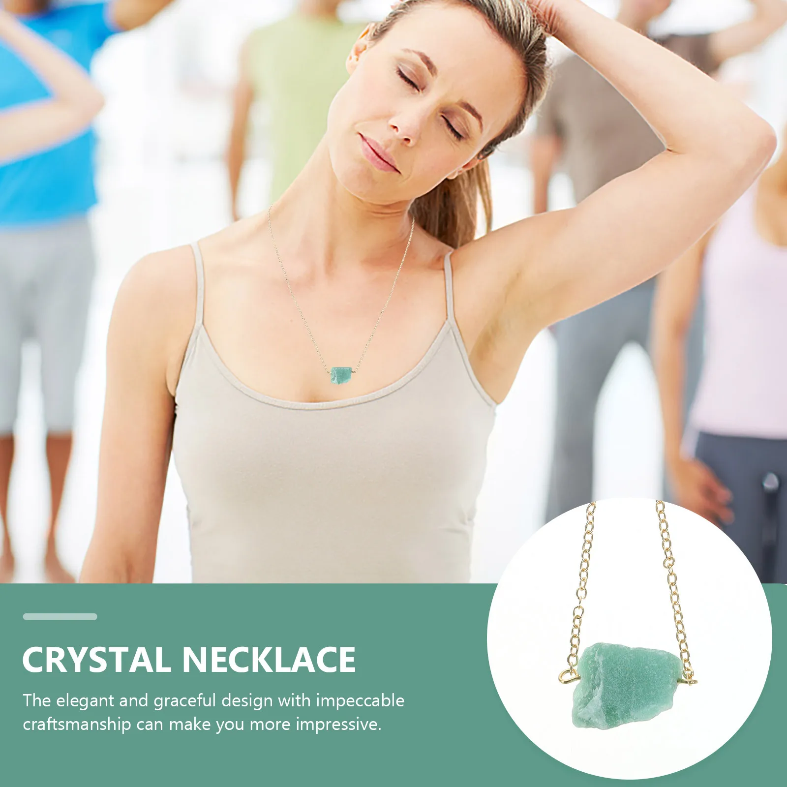 قلادة من حجر الكريستال الطبيعي قلادة كريستال معلقة قلادة نسائية أنيقة قلادة حجرية رائعة مستلزمات الحفلات #3