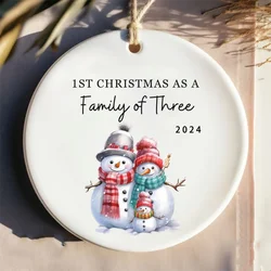 Christmas 2024 New Family of Three Ornament Family of 3 Family Christmas Ornament Baby's First Christmas Ornament Home Decor