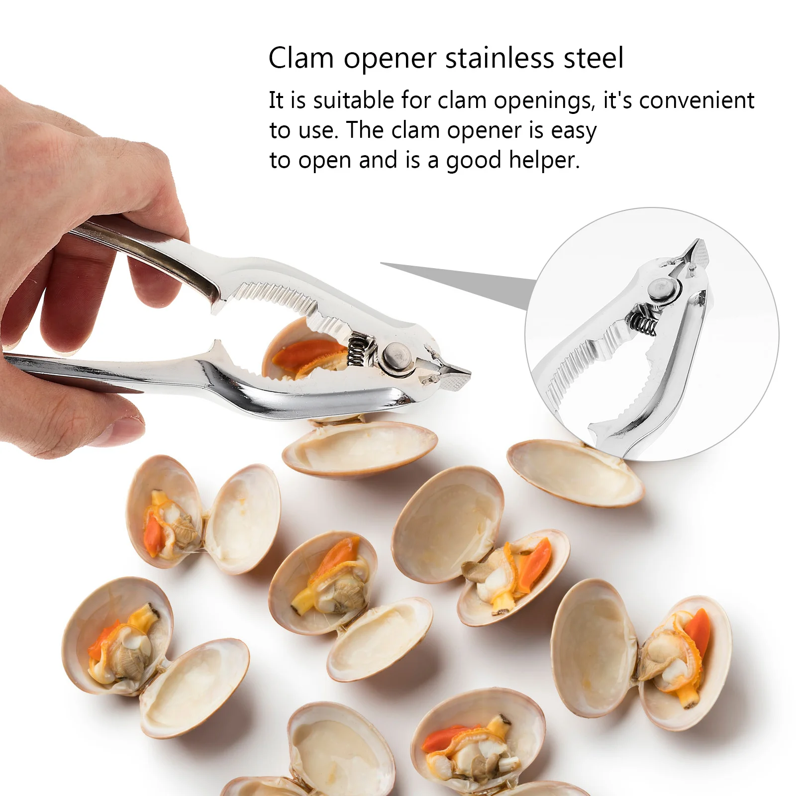 

Stainless Steel Clam Opener Practical Tool for Easy Oyster Opening Household Kitchen Gadget Clam Opener