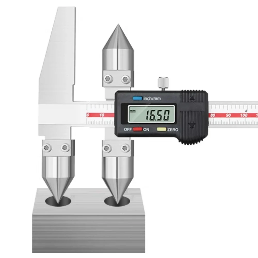 Digital Display Edge Center Distance Caliper Stainless Steel High Precision Vernier Caliper