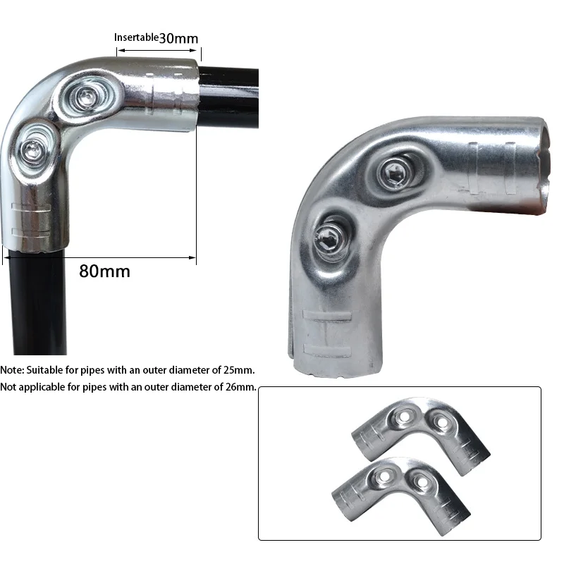 For Heavy-Duty Galvanized Steel Pipe Elbow Fittings with 30mm Insertion Depth for Secure Right-Angle Connections