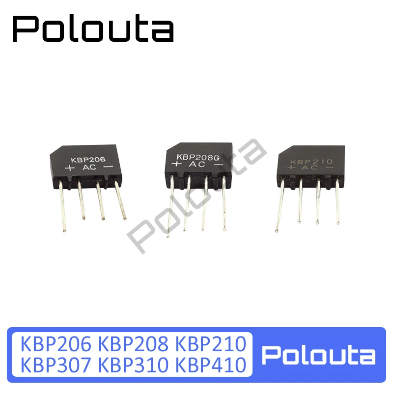 5 PCS Polouta Kbp310 Kbp206 Kbp208 Kbp210 Kbp307 Kbp410 Rectifier In-line Simistor Thyristor Supper Capacitor Protection Board