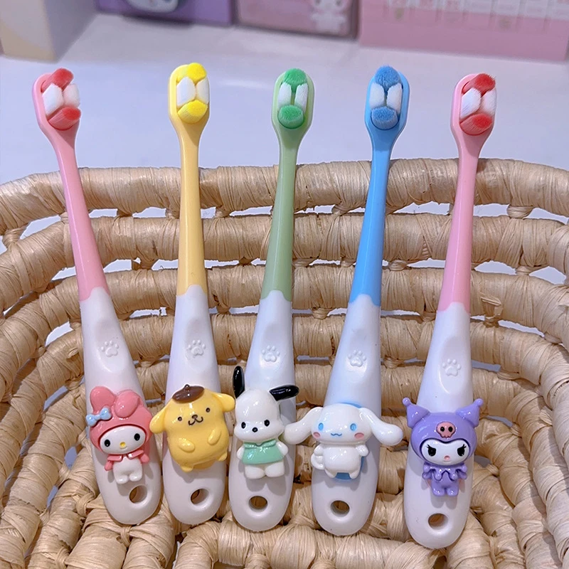 Cartoon Sanrio Soft Bristle Toothbrush Hello Kittys Accessories Cute Beauty Kawaii Anime Student Mouth Care Toys for Girls Gift