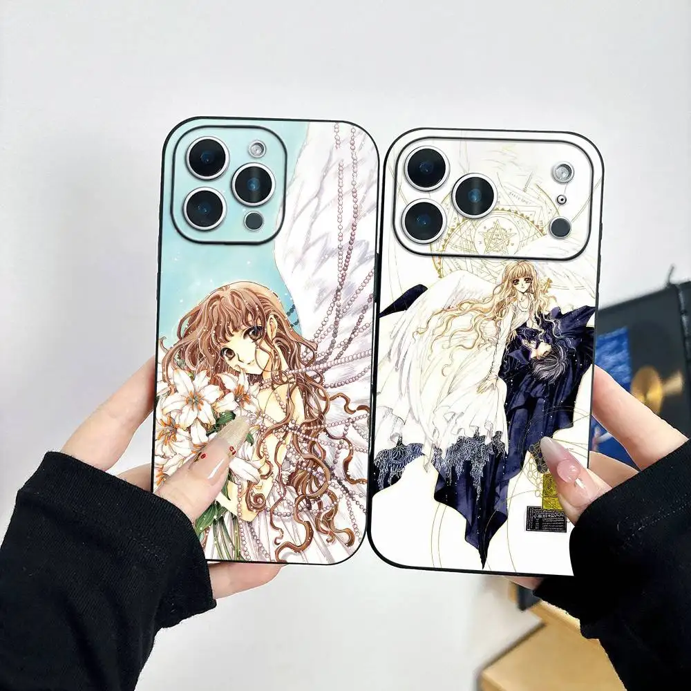 Funda de Teléfono Anime X1999 Kotori Monou para iPhone 17, 16, 15, 14, 13, 12, 11 Plus, Pro Max, Otros, Cubierta Negra Suave