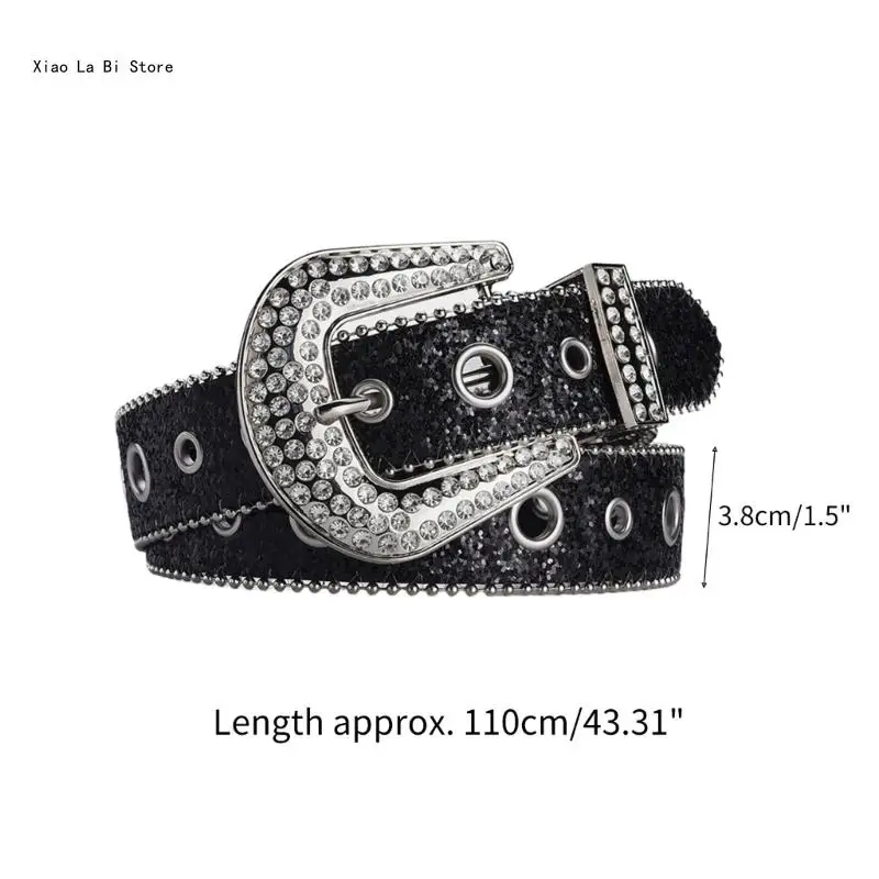 Multiple Color Waist Belt Shinning  Belts for Woman Men Adjustable Pin Buckle Waist Strap for Jeans Dress