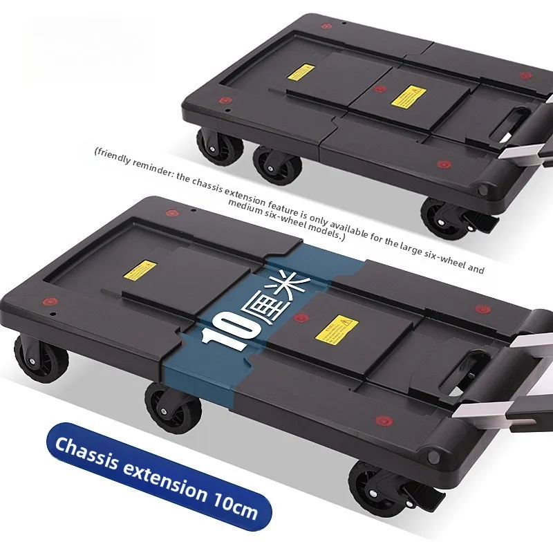 Faltbarer tragbarer Handwagen, leichter Mehrzweckwagen mit Rädern für den Einkaufs- und Transport von Gegenständen in Hausgarten