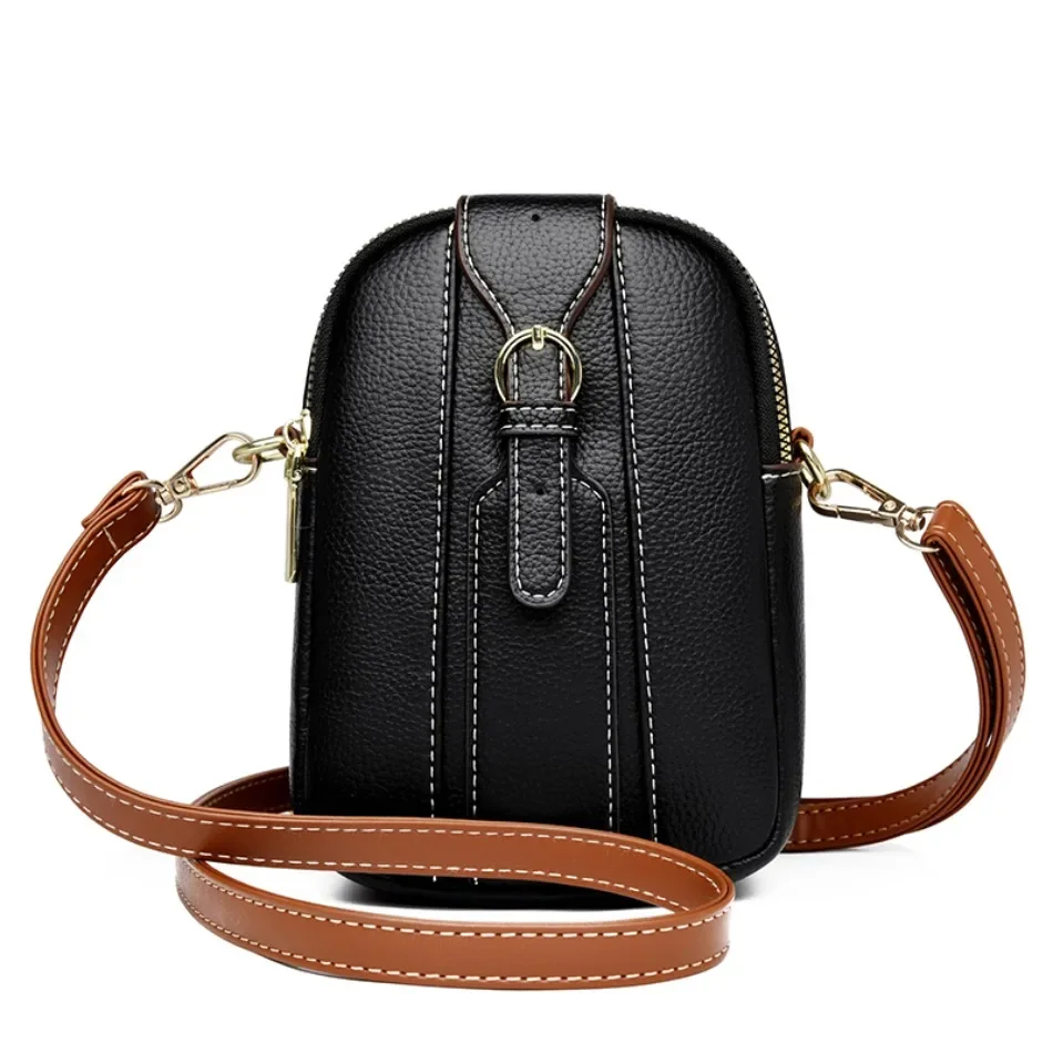 Simple Shoulder Bag for Women PU Leather Crossbody Bag Multi-layer Messenger Handbag and Purse Flap Phone Bag Bolsa sac