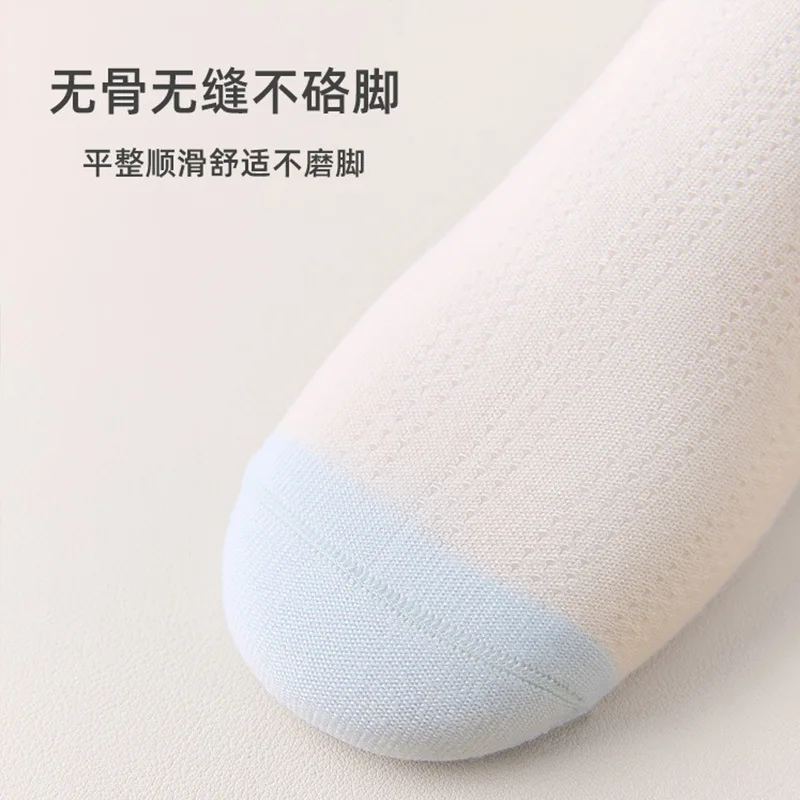 جوارب أطفال للربيع والصيف شبكية رفيعة قابلة للتنفس بدون عظم متوسطة الحجم من الدانتيل للفتيات والأطفال المتوسطين والصغار