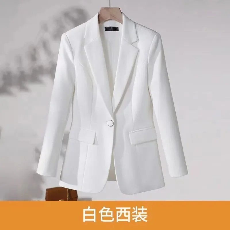 Bean Green Suit Jacket Women 2023 Spring And Autumn New Black Temperament Slim Fit Professional Suit Small Suit Short Top Female