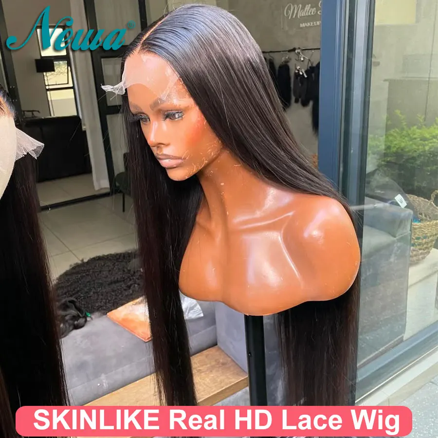 

Newa Hair Glueless Ready Wear HD Парик с кружевной застежкой Шелковистые прямые человеческие волосы 13x6 HD Парик фронтальной части шнурка Предварительно выщипанные отбеленные узлы