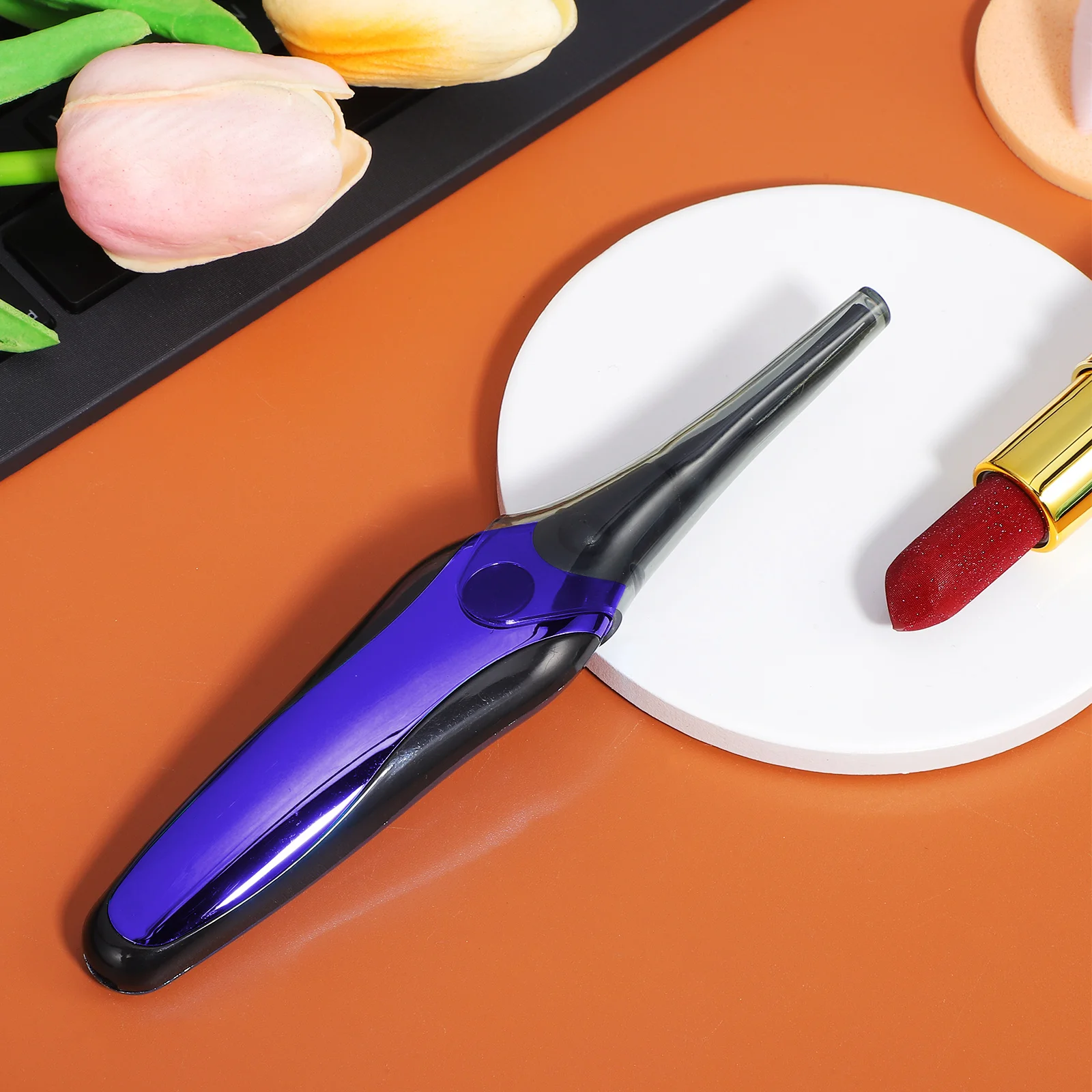 Piegaciglia riscaldato portatile Bacchetta arricciacapelli elettrica ricaricabile per ciglia Temperatura regolabile Design sicuro Strumento per il trucco per falsi