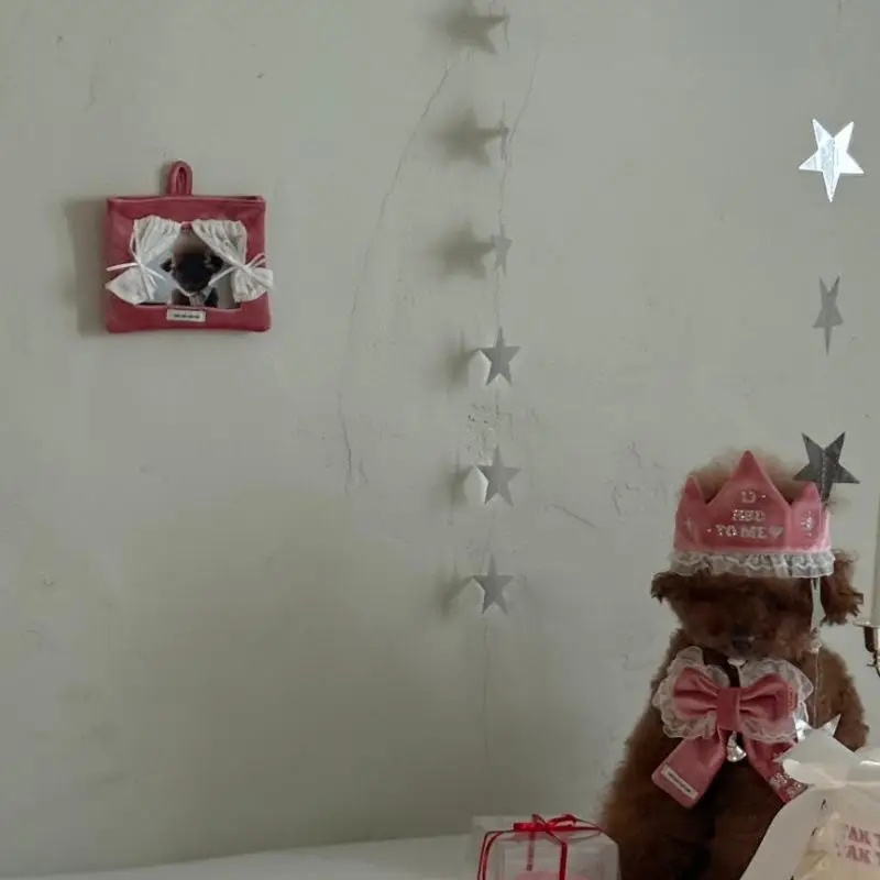 Vintage Velvet Fabric Photo Frame 13x17cm Cute Window-shaped Decorative Picture Frame For Wall Hanging In The Bedroom