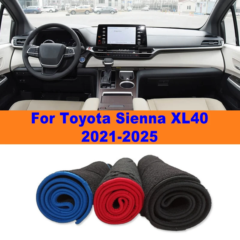

Anti-Glare Dashboard Cover Dash Mat Non-Slip Sun Shade Pad Interior Protector For Toyota Sienna XL40 2021-2025 Car Accessories