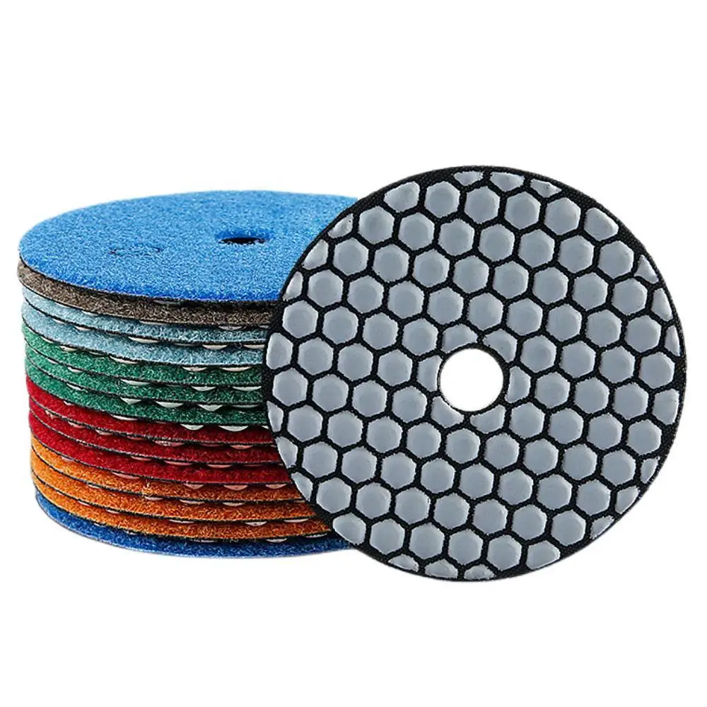 

7 Pcs/Set 3" 4" Dry Polishing Pad Sharp Flexible Diamond Polishing Pads For Granite Marble Stone Grinding Disc Polish Tools