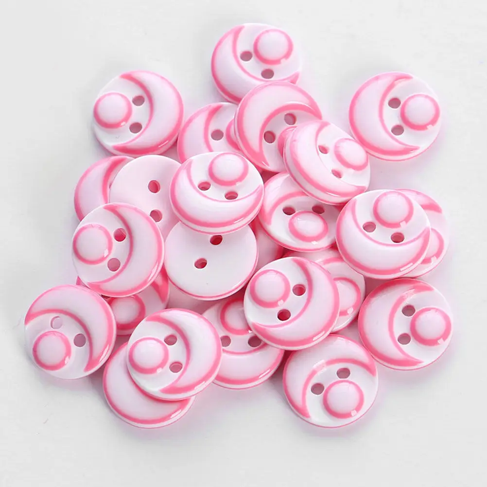 120Pcs Resin Buttons Unique Two-Eyed Bread Style Smooth Surface Craft Buttons for Sewing Scrapbook DIY Knitting Projects