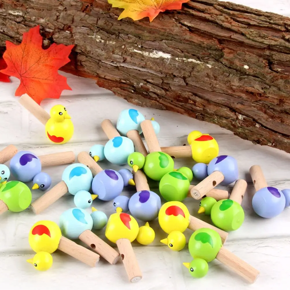 6 PCS Wooden Bird Whistle Kids Baby Toy Educational Toys Party Bag Filler Animal Gift Small Plaything