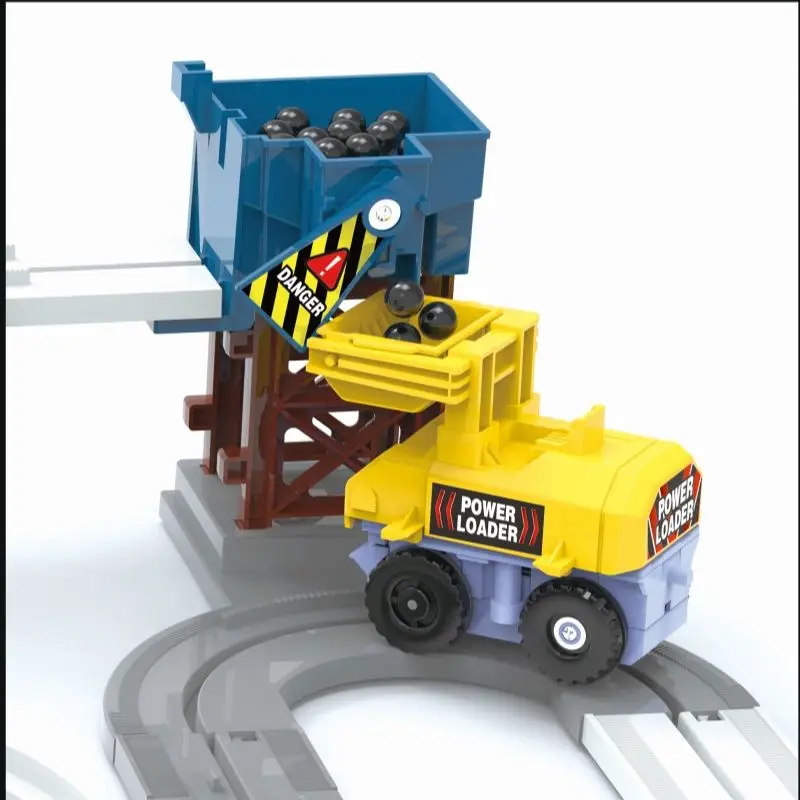 Juego de Rieles de Carreras de Carros Mineros con Energía de Aventura, Vehículo de Ingeniería Eléctrico de Juguete, Ferrocarril Educativo, Regalo Familiar de Aventura para Niños