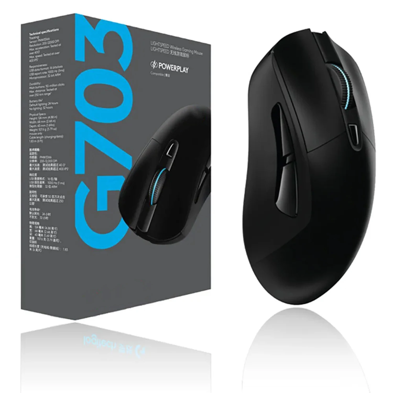 

G703 HERO Sensor Gaming Mouse With 25600DPI Lightspeed Wireless Mice POWERPLAY Compatible for Windows Mac OS Chrome OS