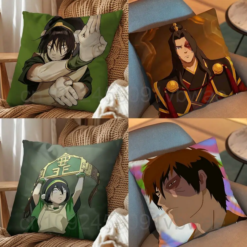 

Arc of Growth Zuko and Toph Beifong day gift Pillow Case Living Room Sofa Cushion Cover Suitable For Home Bedroom Room custom