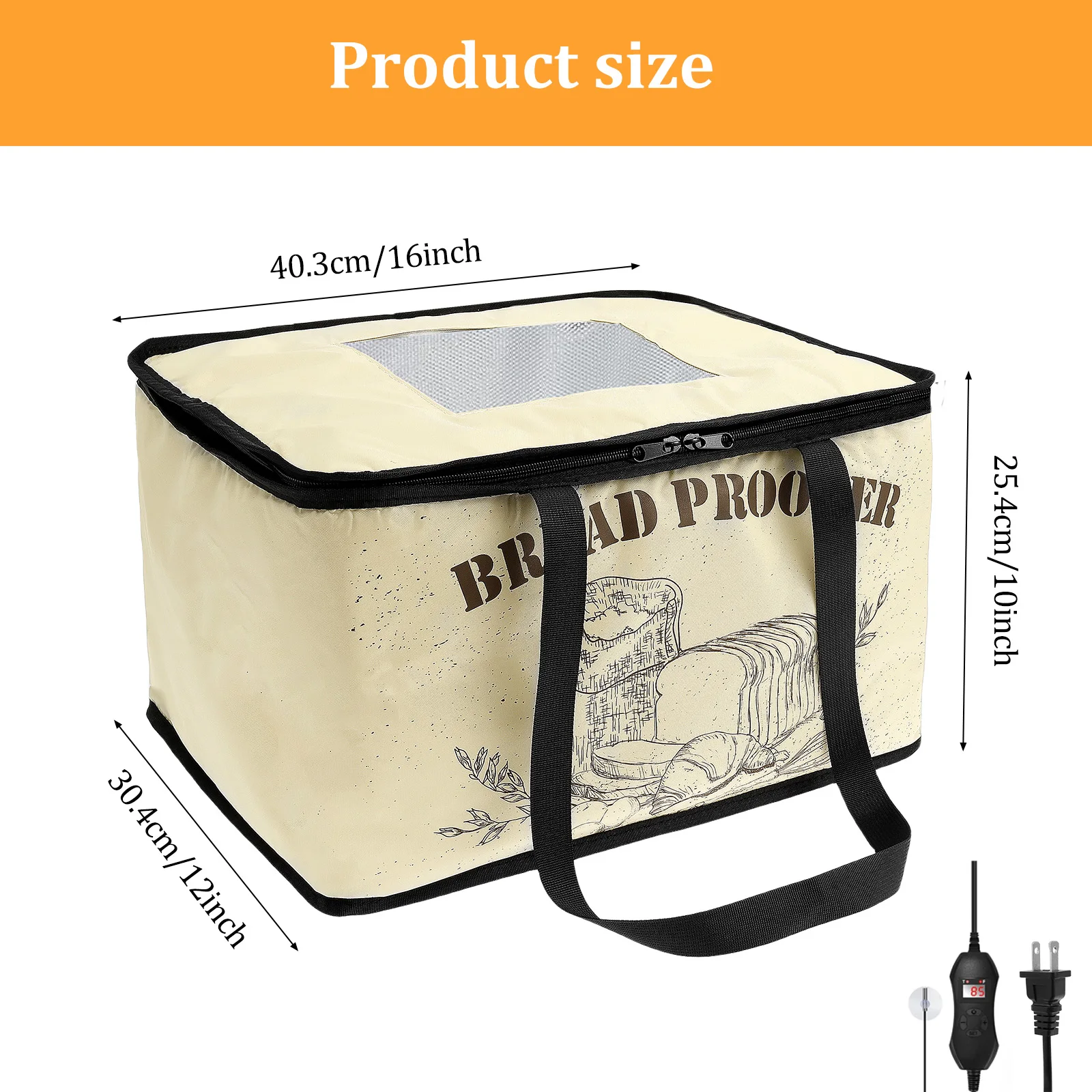 1Pc Bread Proofing Box Large Capacity Dough Proofing Box with Time Controller Foldable Bread Proofer for Pizza Yogurt and Butter
