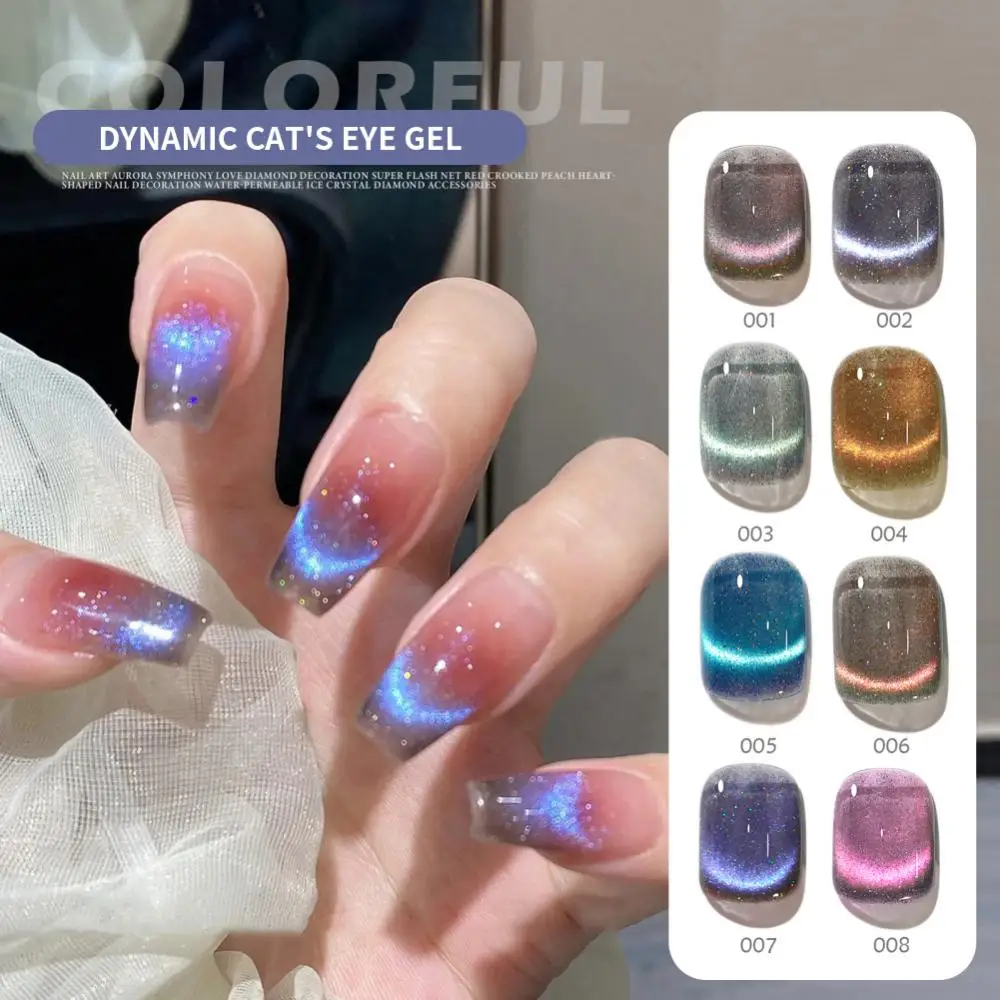 Blau Kristall Cat Eye Regenbogen Magnetischen Gel Nagellack Diamant Glänzende Gel Semi Permanent Lack UV Gel Für Nail art design 8ml