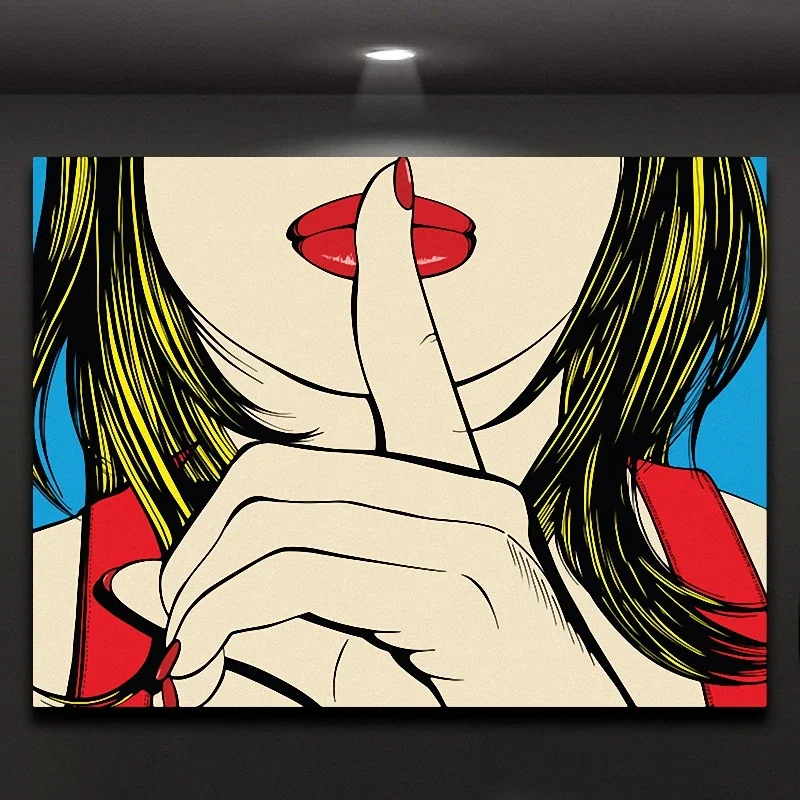 Ssshhh! Famous Design of Deborah Azzopardi canvas print poster Home Decor Oil canvas Painting Girl Wall Pictures for Living Room