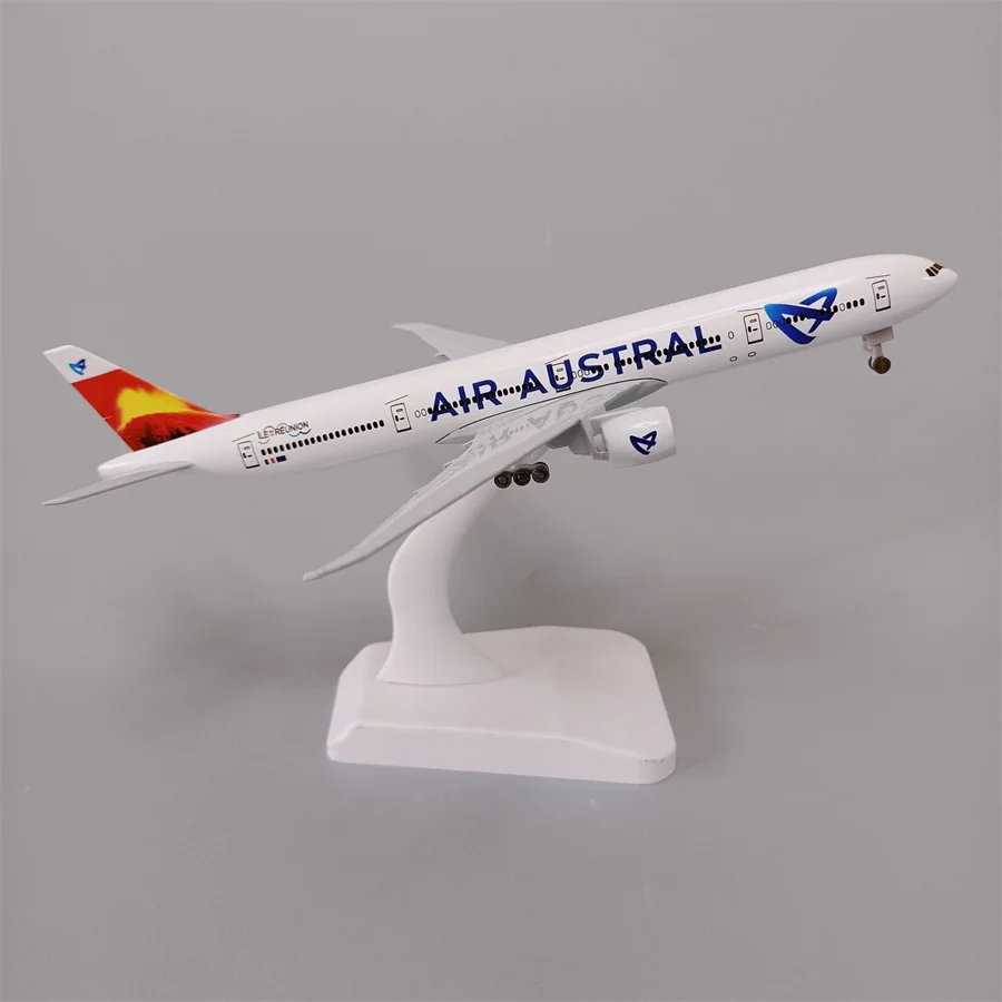 19cm Air Austral Airlines Boeing 777 B777 Airways modello di aeroplano in metallo in lega Diecast modello di aereo e ruote aereo aereo