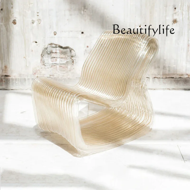 

BJ Nordic Light Luxury Creative Transparent Resin Hollow Chair Designer Hotel Single Leisure Sofa Chair