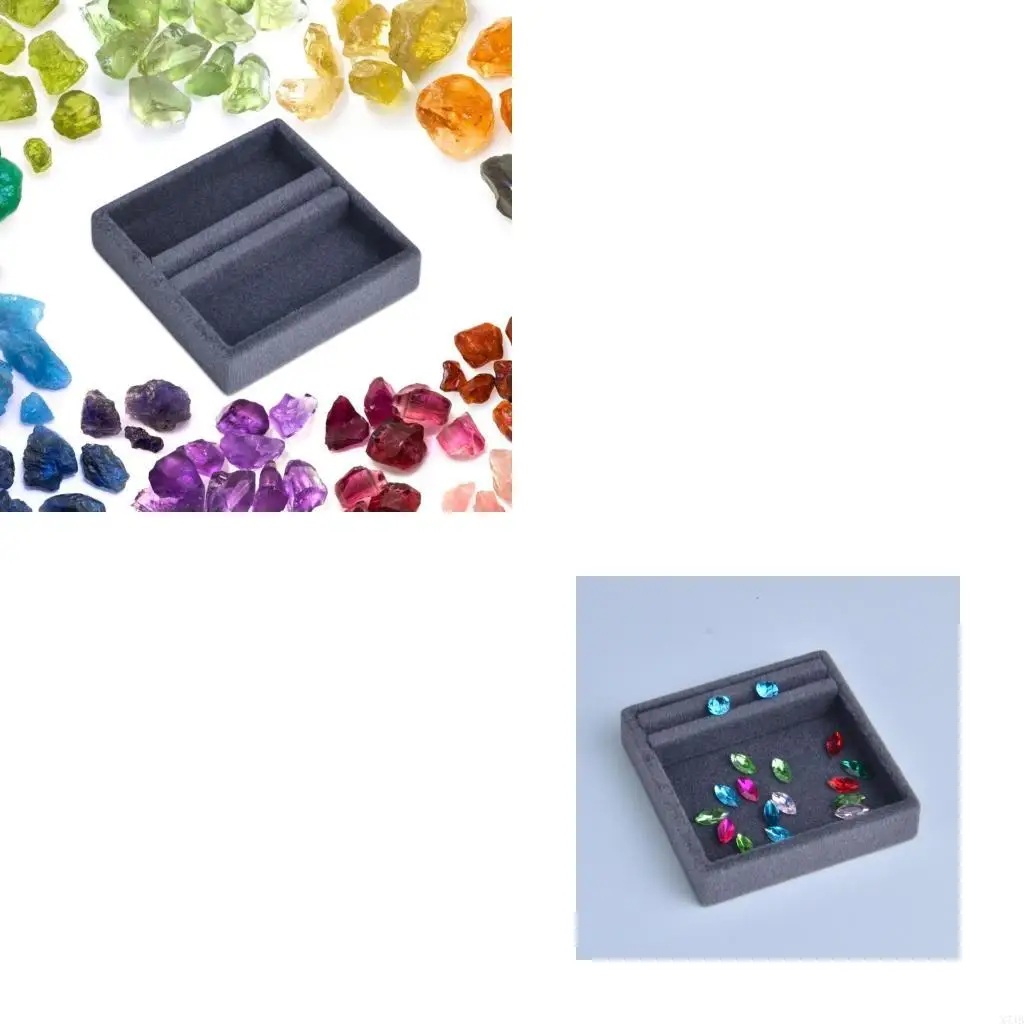 

Fabric Jewelry Presentation Tray for Earring Ring Storage Organizers 10cm